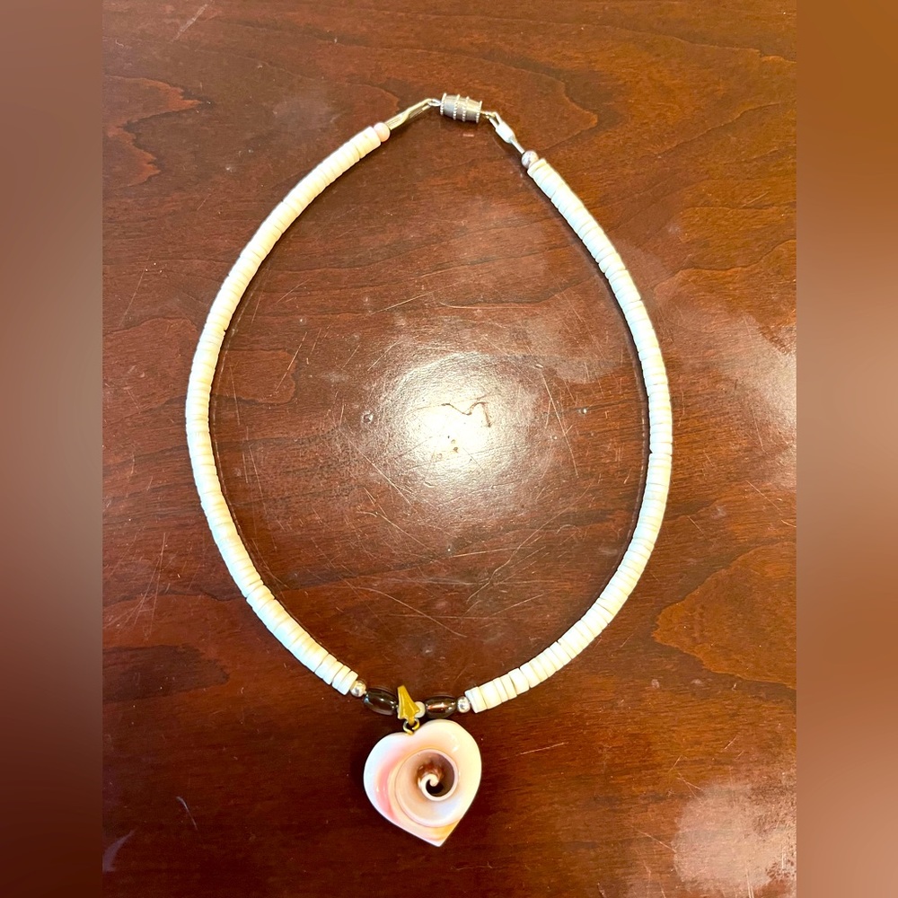 Vintage shell heart necklace